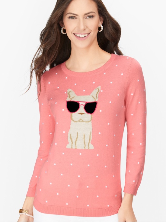 Talbots Sweaters - Talbots COTTON BLEND EMBROIDERED PUP
SWEATER